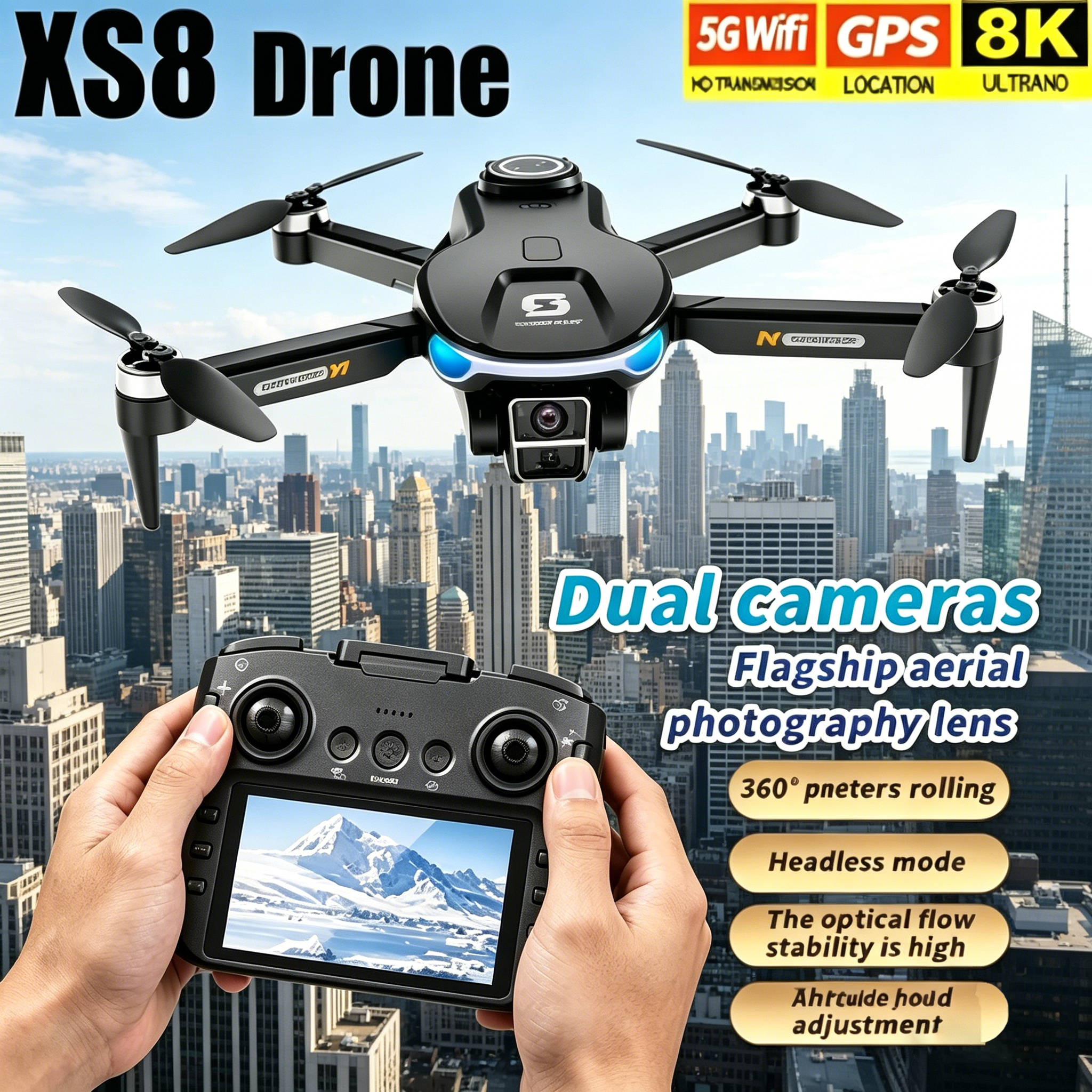 HD 8K Professional GPS Drone w - Drone Kit Hexacopter のレビューと価格