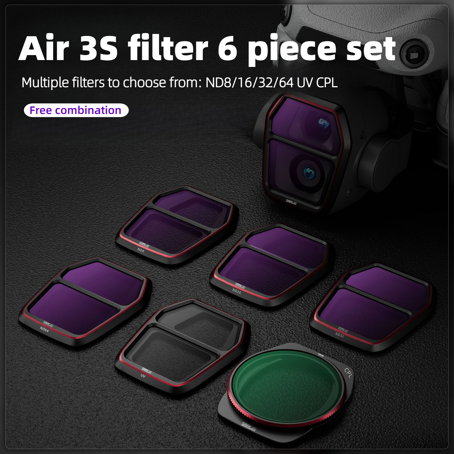 For DJI Air 3S Camera Lens Fil - Drone Kit Waterproof のレビューと価格