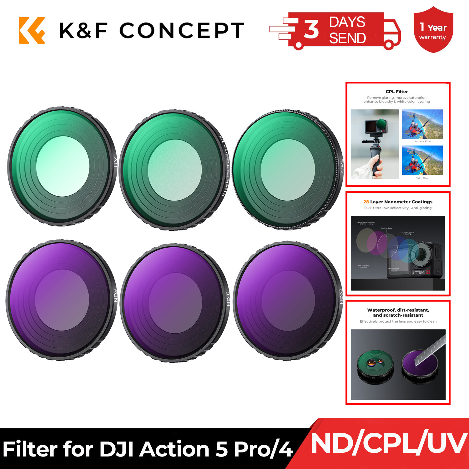 K&F CONCEPT Drone Filter Kit f - Drone Kit Build Yourself のレビューと価格